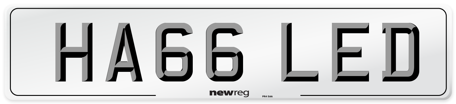 HA66 LED Number Plate from New Reg